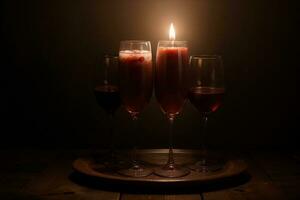 Spooky Delights Halloween Wine Glasses for Chilling Nights. AI Generated. photo