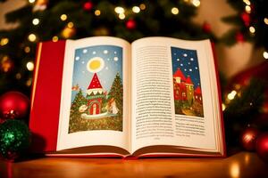 Delightful Christmas Storybooks for Children to Spark Their Imagination. AI Generated. photo