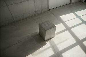 Serene Minimalism Captivating Empty Modern Concrete Room. AI Generated. photo