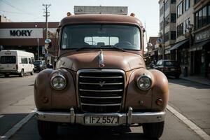 ruedas de nostalgia un retro paseo mediante tiempo. ai generado. foto