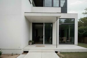 Modern Oasis Captivating Contemporary Porch Design. AI Generated. photo