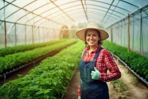 Organic farm greenhouse. Generate ai photo