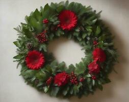 Nature s Embrace Artistic Christmas Wreath. AI Generated. photo