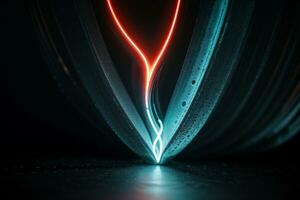 Luminous Neon Light Wave A Captivating Abstract Background. AI Generated. photo