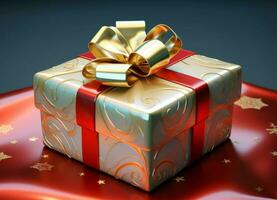 Ornate Gift box 3d. Generate Ai photo