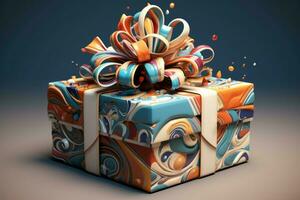 Gift box 3d. Generate Ai photo