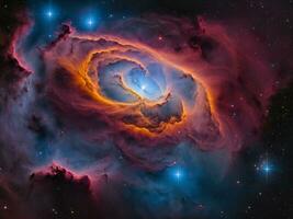 Celestial Beauty Captivating Nebula in the Universe. AI Generated. photo