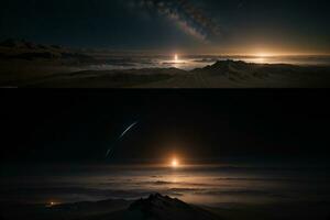 Mesmerizing Planets in the Expansive Sky. AI Generated. photo