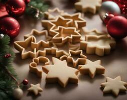 Festive Christmas Cookie Cutters for Delicious Holiday Baking. AI Generated. photo