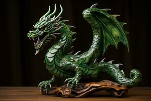 Ai generated Green wooden dragon chinese new year celebration 2024 photo