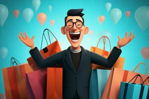 Ai generated black friday shopping discounts and sale time event photo