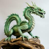 Ai generated Green wooden dragon chinese new year celebration 2024 photo