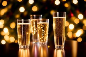 Sparkling and Elegant Festive Drinking Glasses for Celebrations. AI Generated. photo