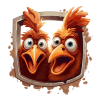 Cute Funny Hen, Chicken on transparent background png