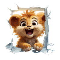Cute baby Lion on transparent background png