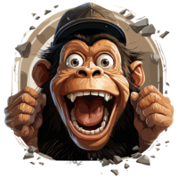 Funny Cute Monkey on transparent background png