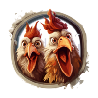 Cute Funny Hen, Chicken on transparent background png