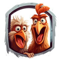 Cute Funny Hen, Chicken on transparent background png