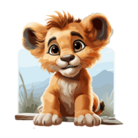 mignonne bébé Lion sur transparent Contexte png