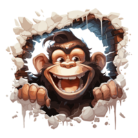 Funny Cute Monkey on transparent background png