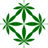 Marijuana Leaf Silhouette Composition, can use for Decoration, Ornate, Wallpaper, Cover, Art Illustration, Textile, Fabric, Fashion, or Graphic Design Element. Format PNG