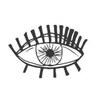 Vector eye icon. Hand drawn logo design template. Simple illustration for print, web