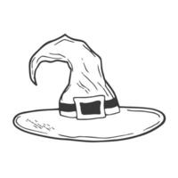 Wizard Hat in Hand Drawing Doodle Style. Vector line sketch