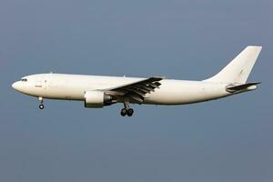 Untitled cargo plane at airport. Aviation industry and aircraft. Air transport and flight travel. International transportation. Fly and flying. Creative photography. photo