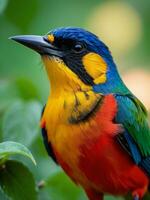 Captivating Close up of a Colorful Wildlife Bird. AI Generated. photo
