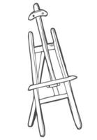 Easel icon. Outlined on white background. vector