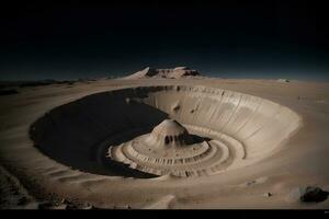 viaje a el cráter astro aventuras s extraordinario expedición. ai generado. foto