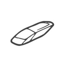 Drawing of a rubber. Line eraser sketch vector