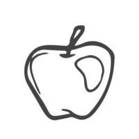 icono de doodle de contorno dibujado a mano de fruta de manzana. fruta fresca y saludable - ilustración de dibujo de vector de manzana para impresión, web, móvil e infografía aislado sobre fondo blanco.