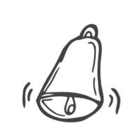 Hand drawn bell. Simple vector icon sketch