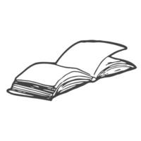 open book on white background, line drawing style, vector design in line