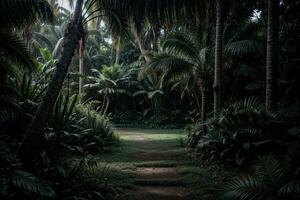 Exploring the Enchanting Green Jungle. AI Generated. photo