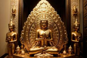 Spiritual Serenity Divine Buddha Statue in Indian Culture. AI Generated. photo