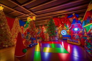 Playful and Magical Toys and Games at Santa s Grotto. AI Generated. photo