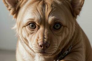 Adorable Domestic Dog A Captivating Close up Shot. AI Generated. photo