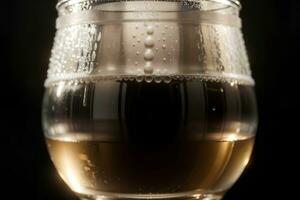 Refreshing Indulgence The Icy Elegance of a Cold Prosecco Glass. AI Generated. photo