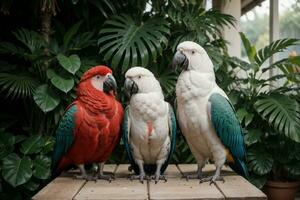 Majestic Avian Collection Captivating Parrots and Cockatoos. AI Generated. photo