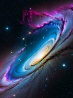 Celestial Symphony A Captivating View of a Colorful Galaxy. AI Generated. photo