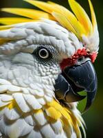 Vibrant Closeup of a Captivating Cockatoo. AI Generated. photo