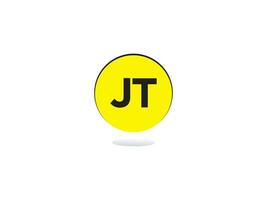 Minimal Jt Letter Logo, Creative JT Logo Icon Vector For Business