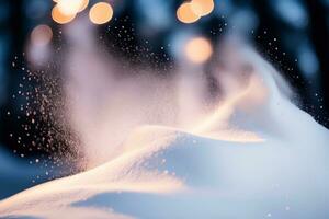 experiencia el encantamiento de Papa Noel s magia nieve polvo para un mágico invierno escena. ai generado. foto