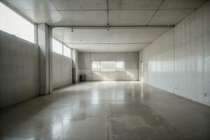 Concrete Elegance The Beauty of Minimalist Interior Design. AI Generated. photo