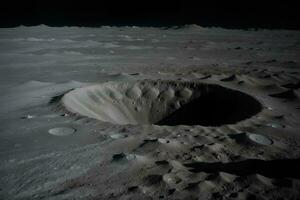 Mystical Beauty Exploring the Intricate Lunar Surface Craters. AI Generated. photo