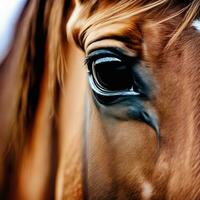 Ai generated content. Graceful Elegance A Horse's Eye in Close-Up photo