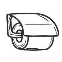 toilet paper doodle sketch isolated on white background vector