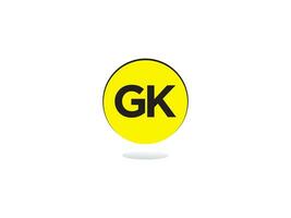 amarillo color G k logo, inicial G k letra logo icono vector